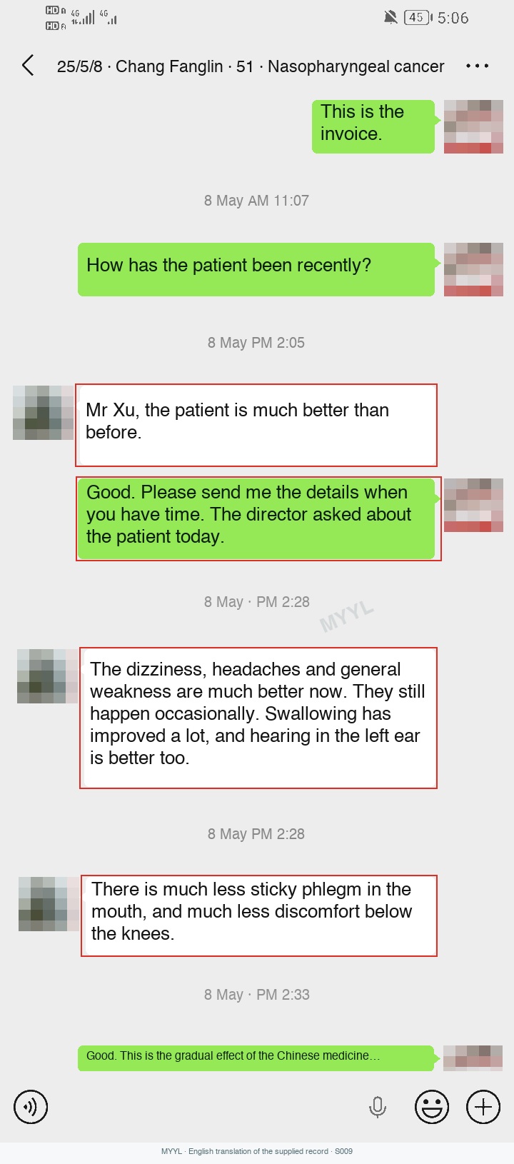 Nasopharyngeal cancer: Swallowing and hearing felt better. English source image 1, with original photographs and clinical records where present.