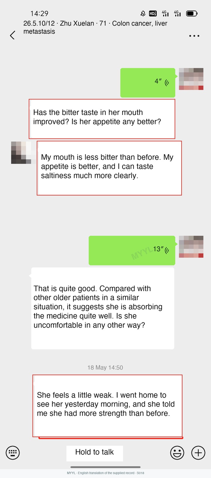 Colon cancer: Better taste and easier bowel movements. English source image 2, with original photographs and clinical records where present.