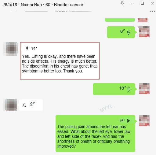 Bladder cancer — English follow-up screenshot