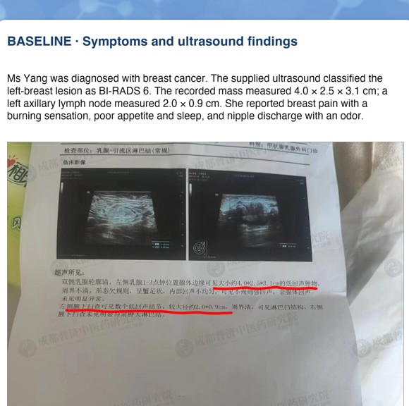 Breast cancer — English follow-up screenshot
