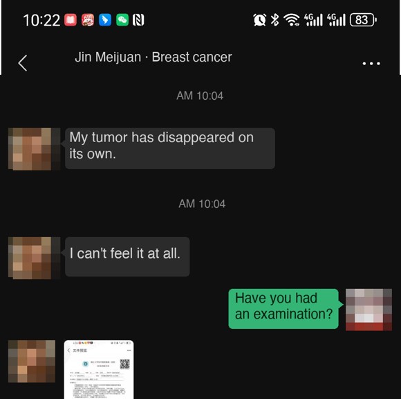 Breast cancer — English follow-up screenshot