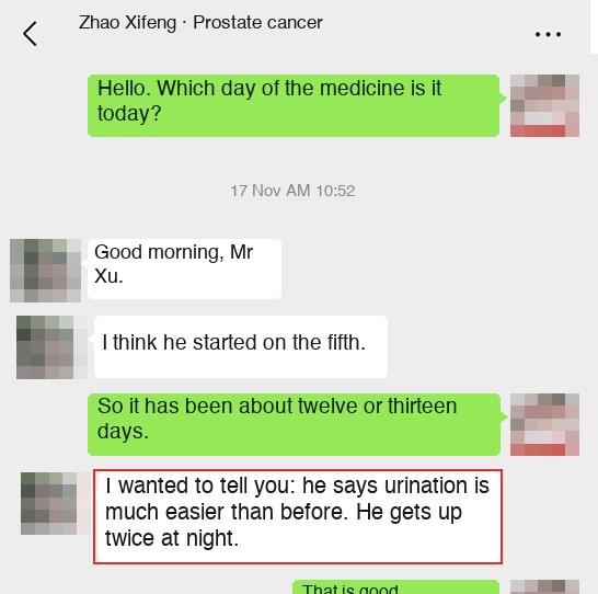 Prostate cancer — English follow-up screenshot