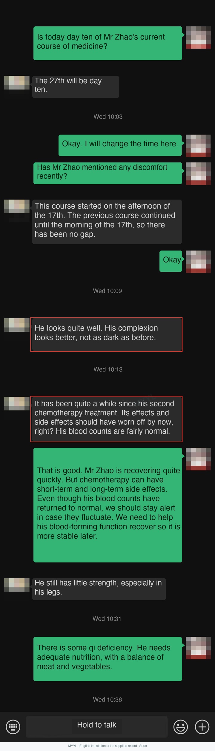 Lymphoma: Eating and sleeping well, with leg weakness remaining. English source image 2, with original photographs and clinical records where present.