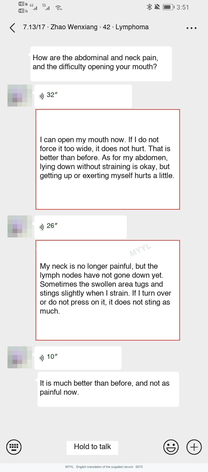 Lymphoma: Less pain when resting and opening the mouth. English source image 3, with original photographs and clinical records where present.