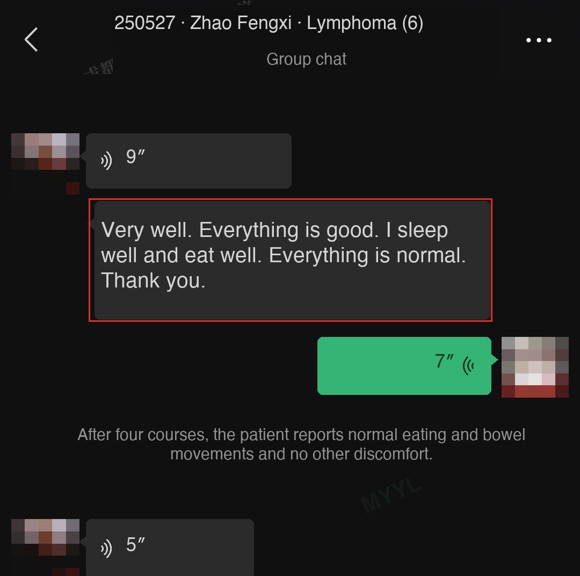Lymphoma — English follow-up screenshot