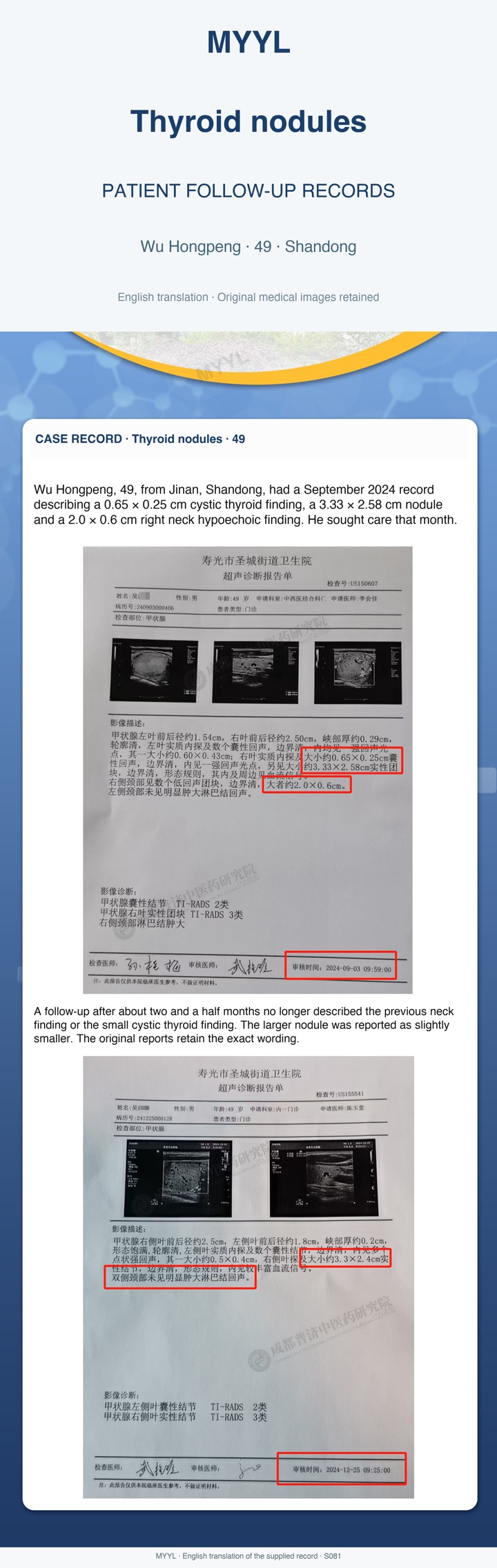 Thyroid nodules: Thyroid nodules remained visible. English source image 1, with original photographs and clinical records where present.