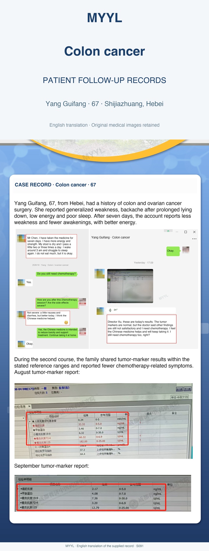 Colon cancer: More energy during combined postoperative care. English source image 1, with original photographs and clinical records where present.