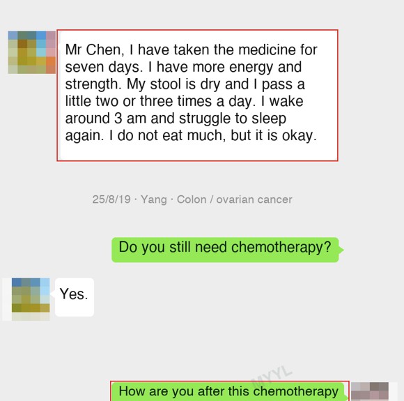 Colon cancer — English follow-up screenshot
