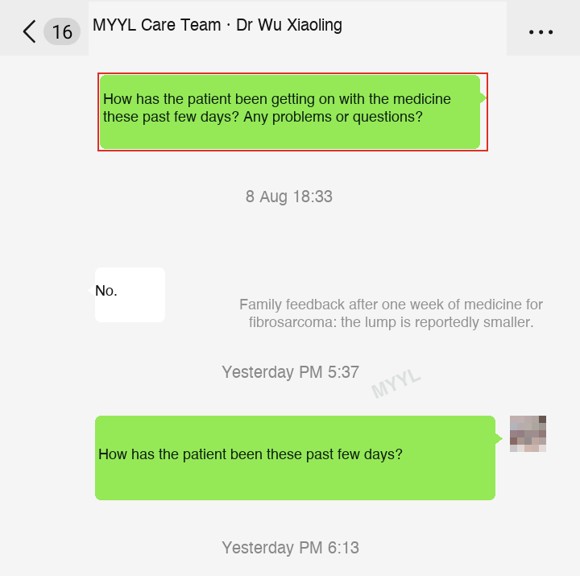 Sarcoma — English follow-up screenshot