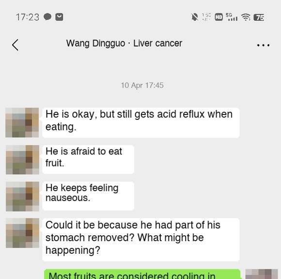 Liver cancer — English follow-up screenshot