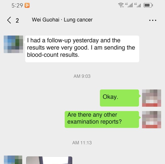 Lung cancer — English follow-up screenshot