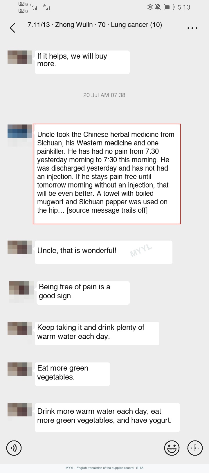 Lung cancer: A pain update that includes a painkiller. English source image 1, with original photographs and clinical records where present.