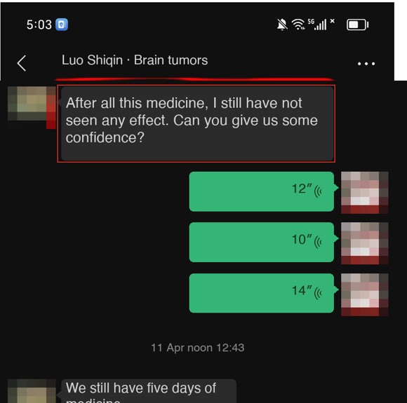 Brain tumors — English follow-up screenshot