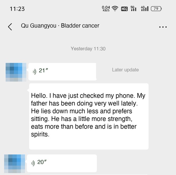 Bladder cancer — English follow-up screenshot