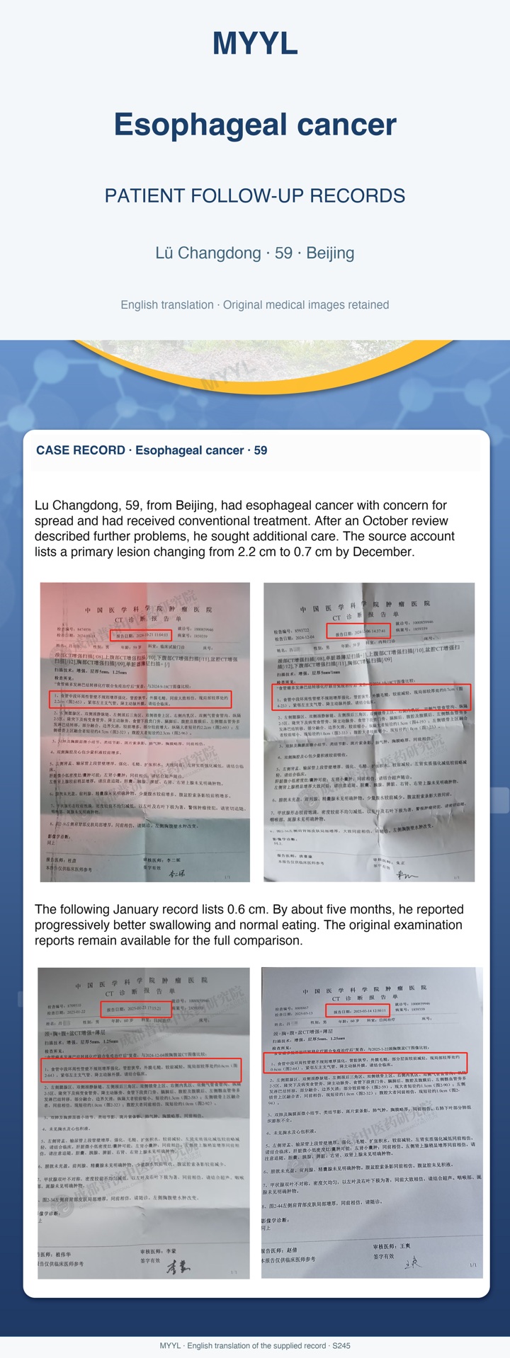 Esophageal cancer: A swallowing update after earlier oncology treatment. English source image 1, with original photographs and clinical records where present.